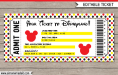 Printable Ticket To Disneyland Template