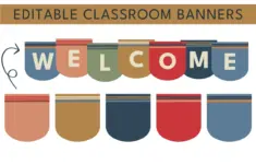 Printable Varsity Stripes Editable Classroom Banners