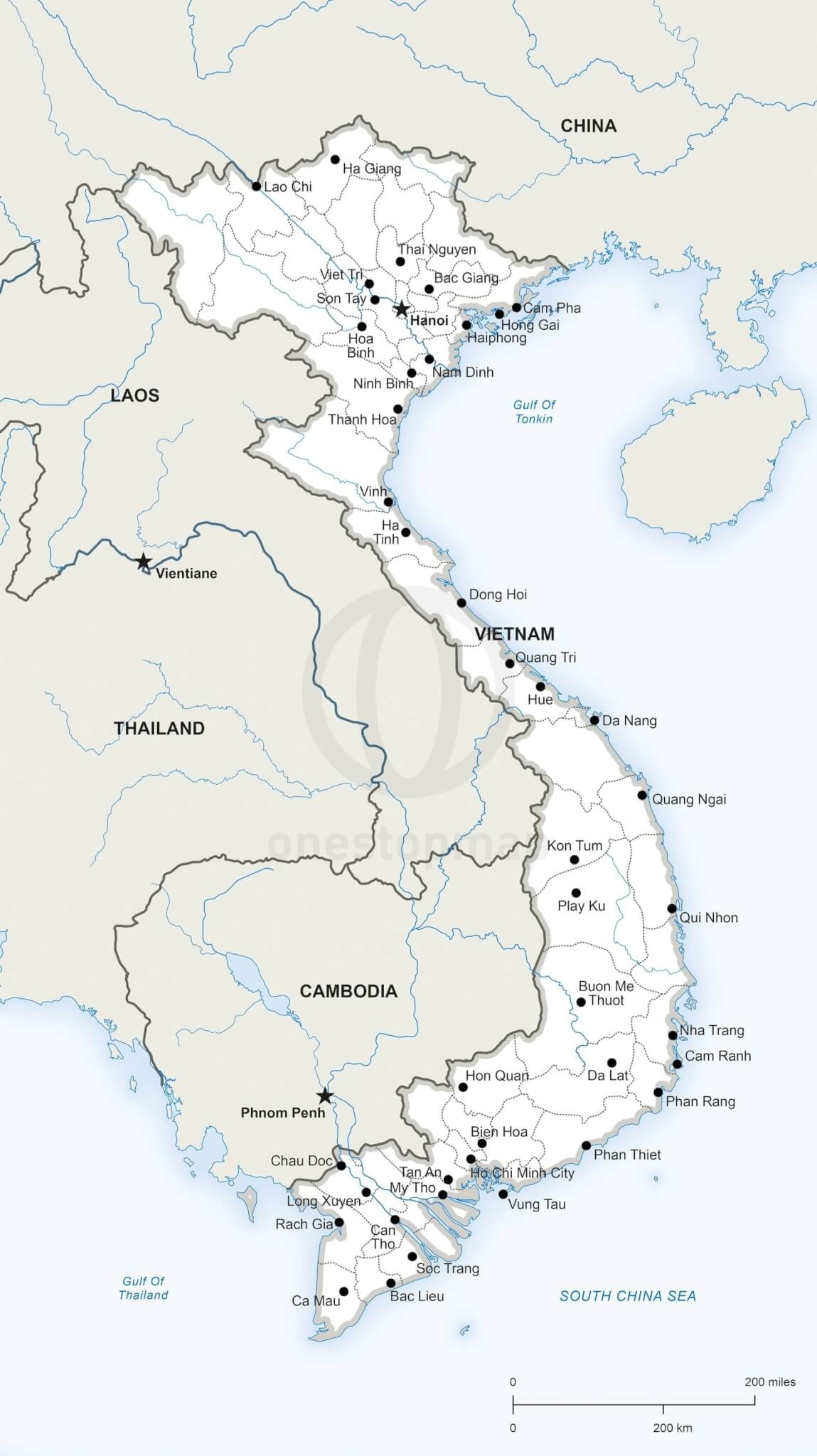 Printable Vector Map Vietnam Political 217