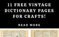 Printable Vintage Dictionary Pages