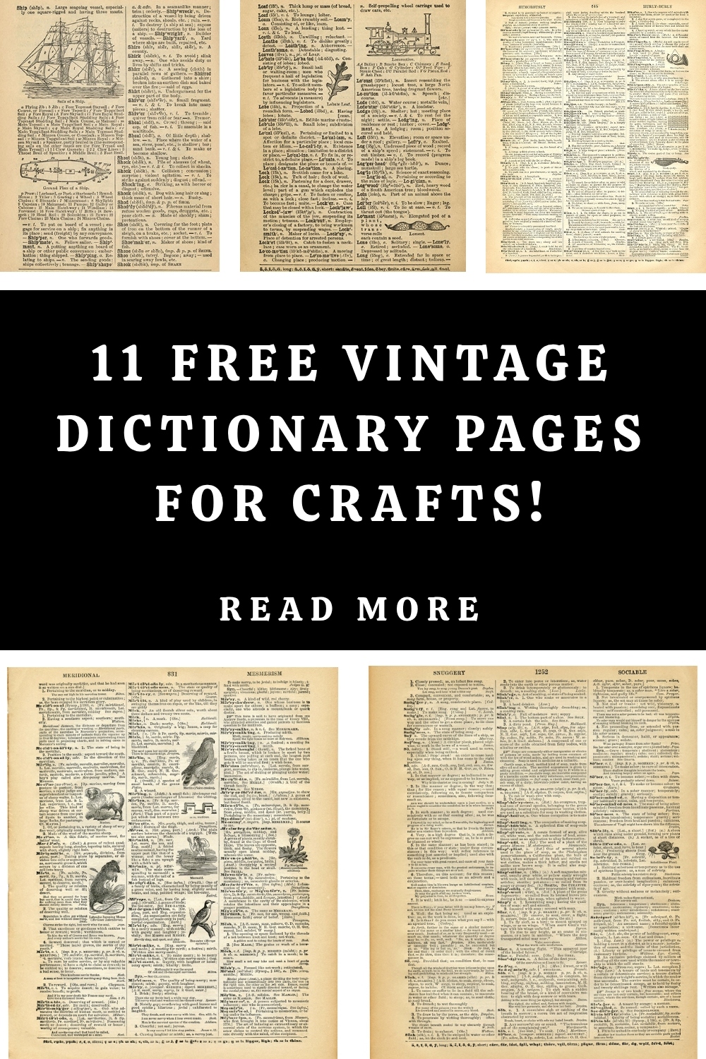 Printable Vintage Dictionary Pages