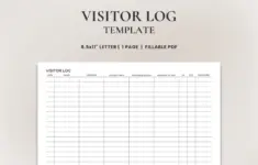 Printable Visitor Sign In Sheet Template
