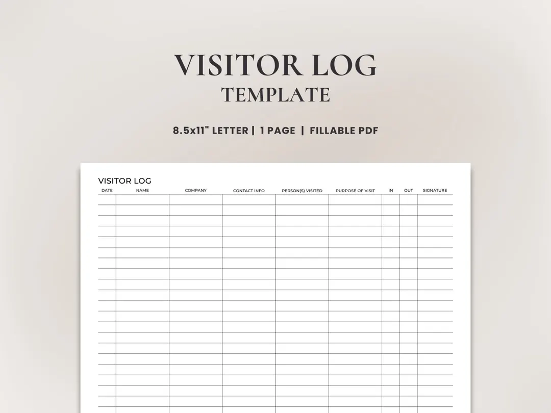 free printable visitor log sheets
