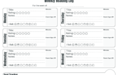 Printable Weekly Reading Log