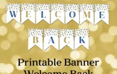 Printable Welcome Back Banner Blue Gold