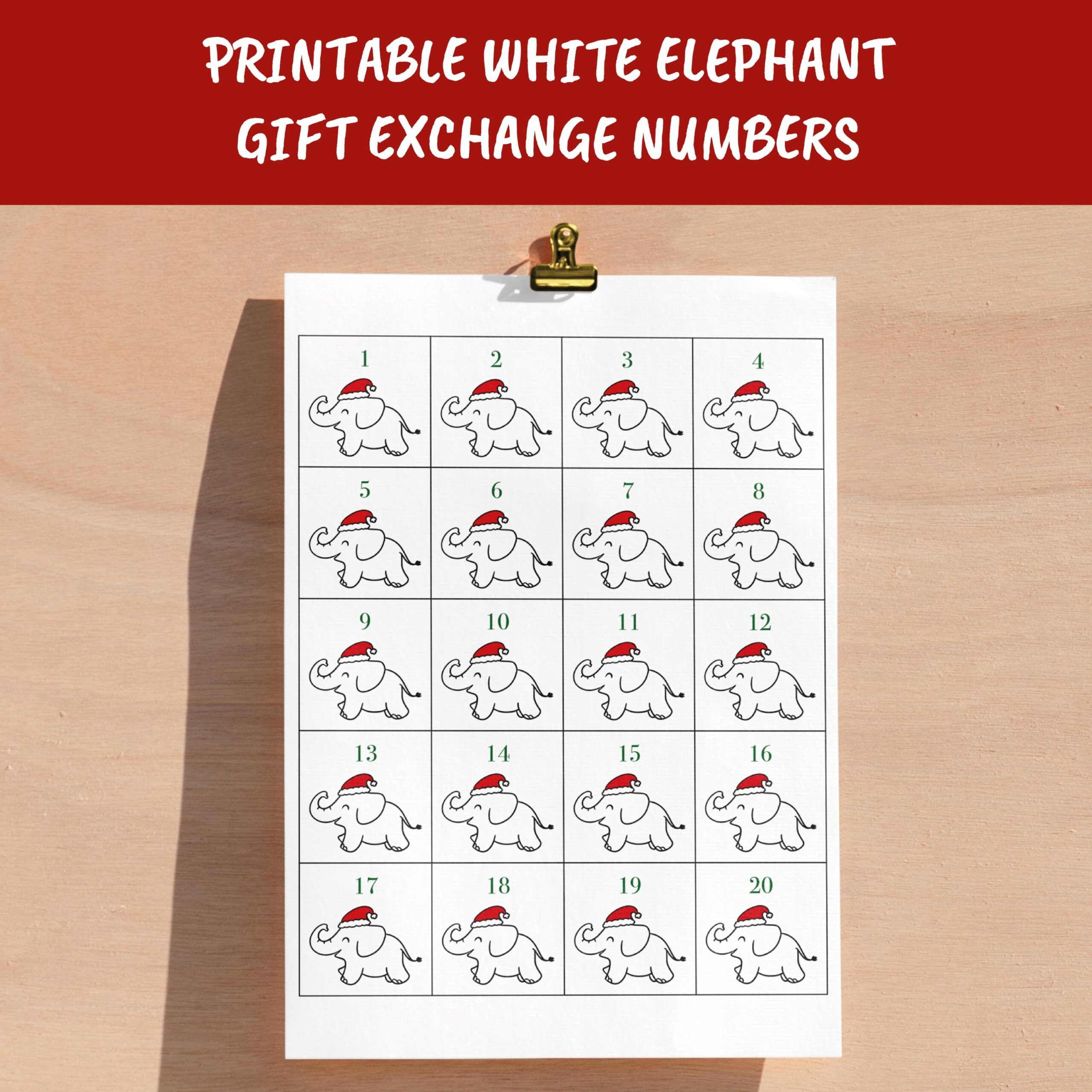 Printable White Elephant Gift Exchange