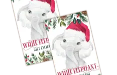 Printable White Elephant Gift Tags