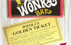 Printable Wonka Bar Wrapper With Golden Ticket
