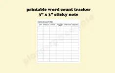 Printable Word Count Tracker 3 X 3