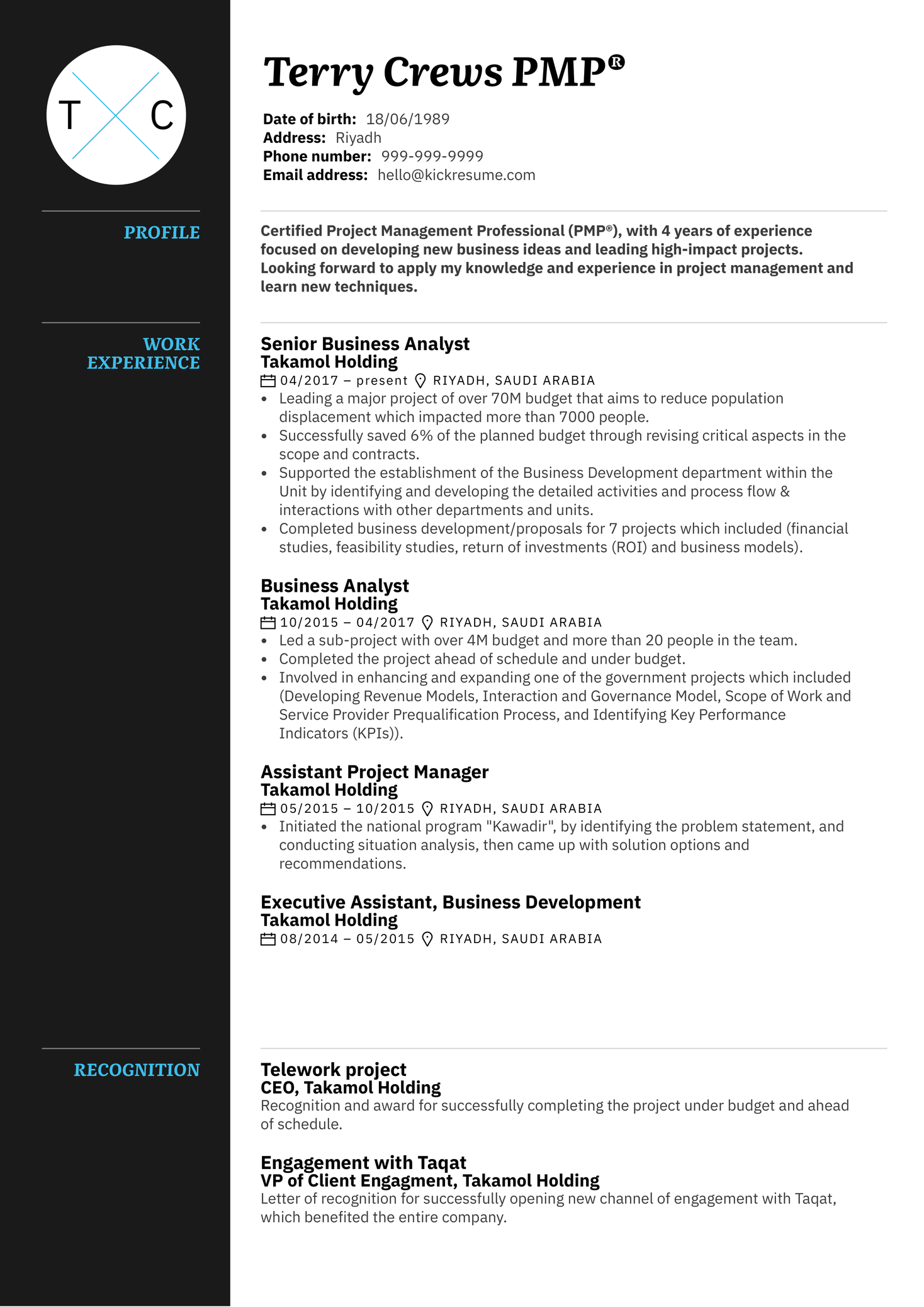 project profile sample template