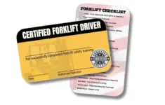 Qualified Forklift Operator Certification Card 5 Pk 2x3 5 Plastic Wallet Training Certificate Expiration Date Fill Name Completion Hard Hat OSHA Chec