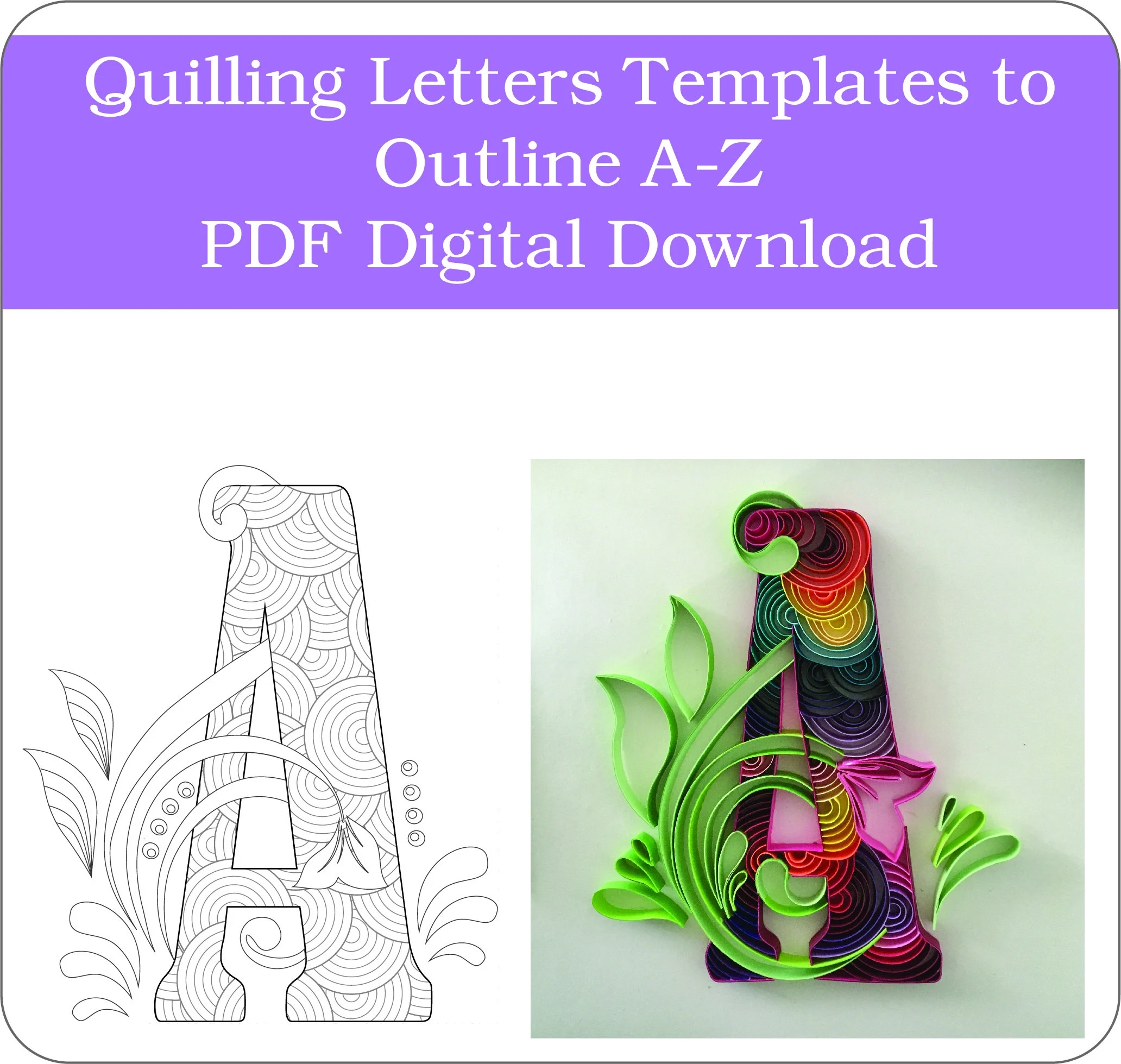 Quilling Art A Z Letter Outline Quilling Art A Z Letter Outline