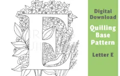 Quilling Typography Letter E Pattern