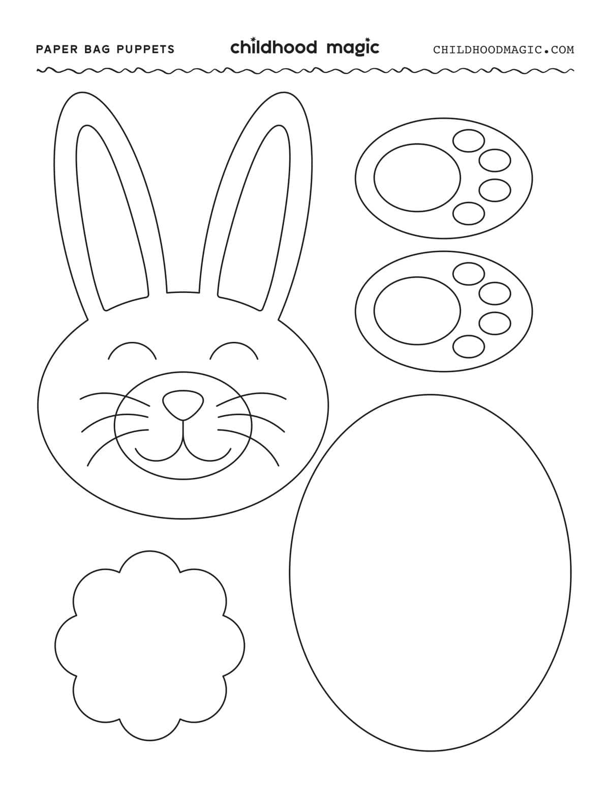 Rabbit Paper Bag Puppet Craft With Free Printable