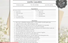 Recipe Sheet Template Nophotosplit Inkfree