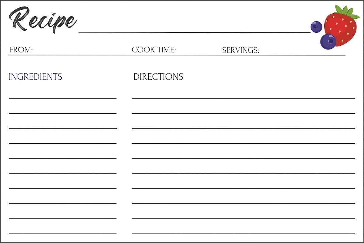 Recipe Templates Recipe Templates