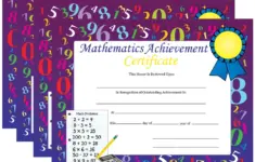 Recognition Certificates Mathematics Achievement