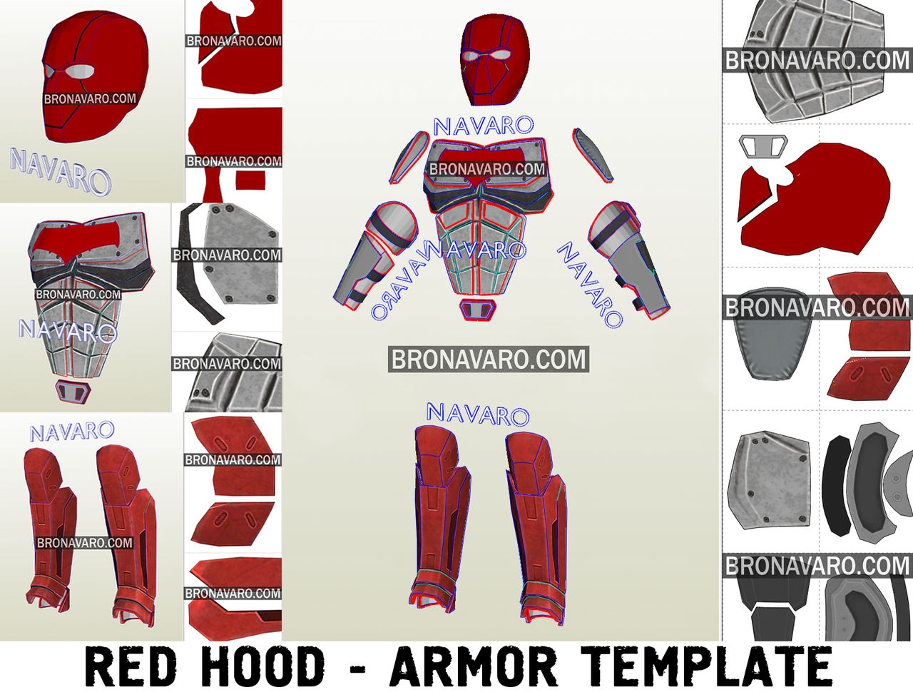 Red Hood Armor Pepakura Template 885997359 Red Hood Armor Pepakura Template 885997359