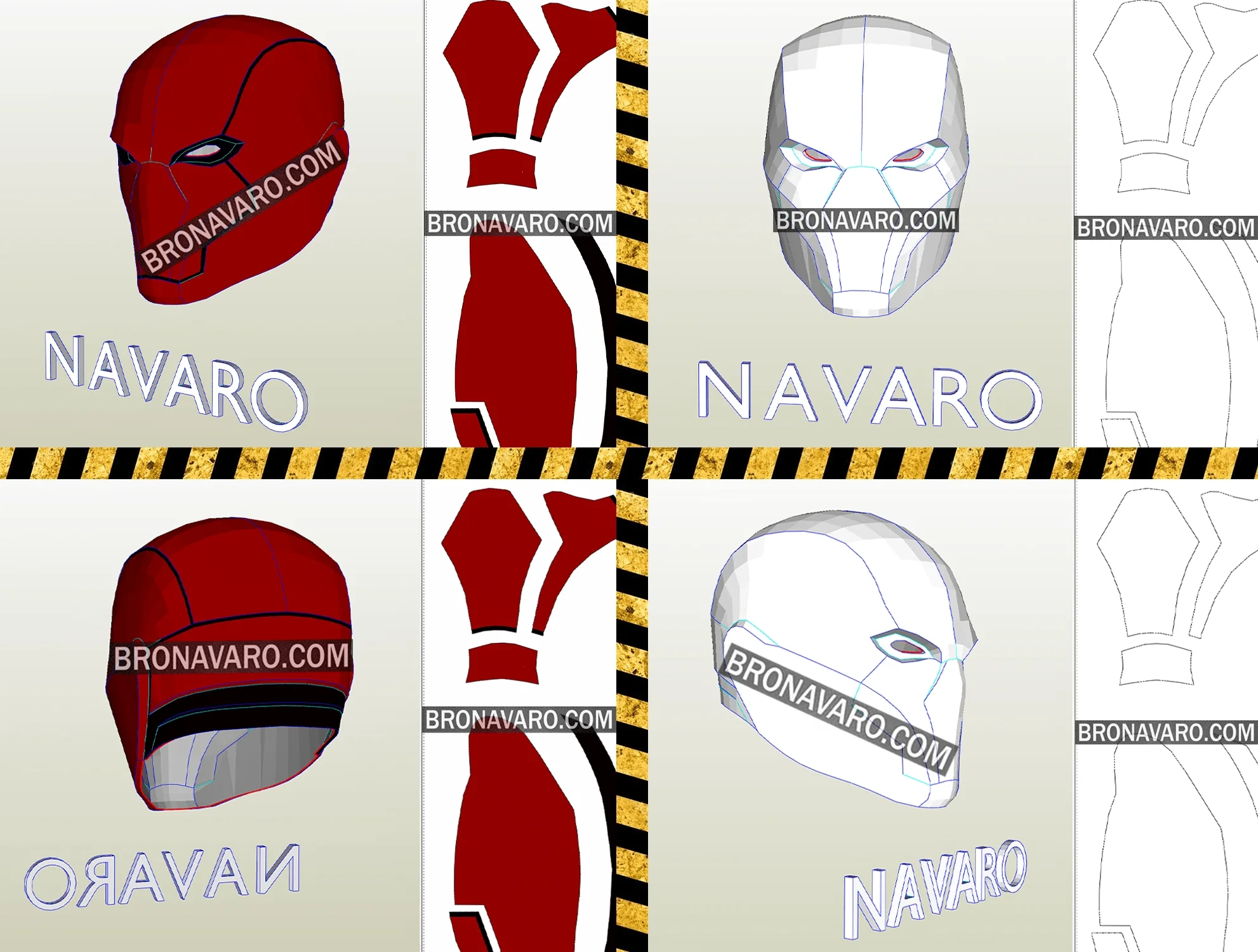 Red Hood Rebirth Helmet Pepakura Template Red Hood Rebirth Helmet Pepakura Template