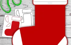 Red Stocking Craft Template Christmas