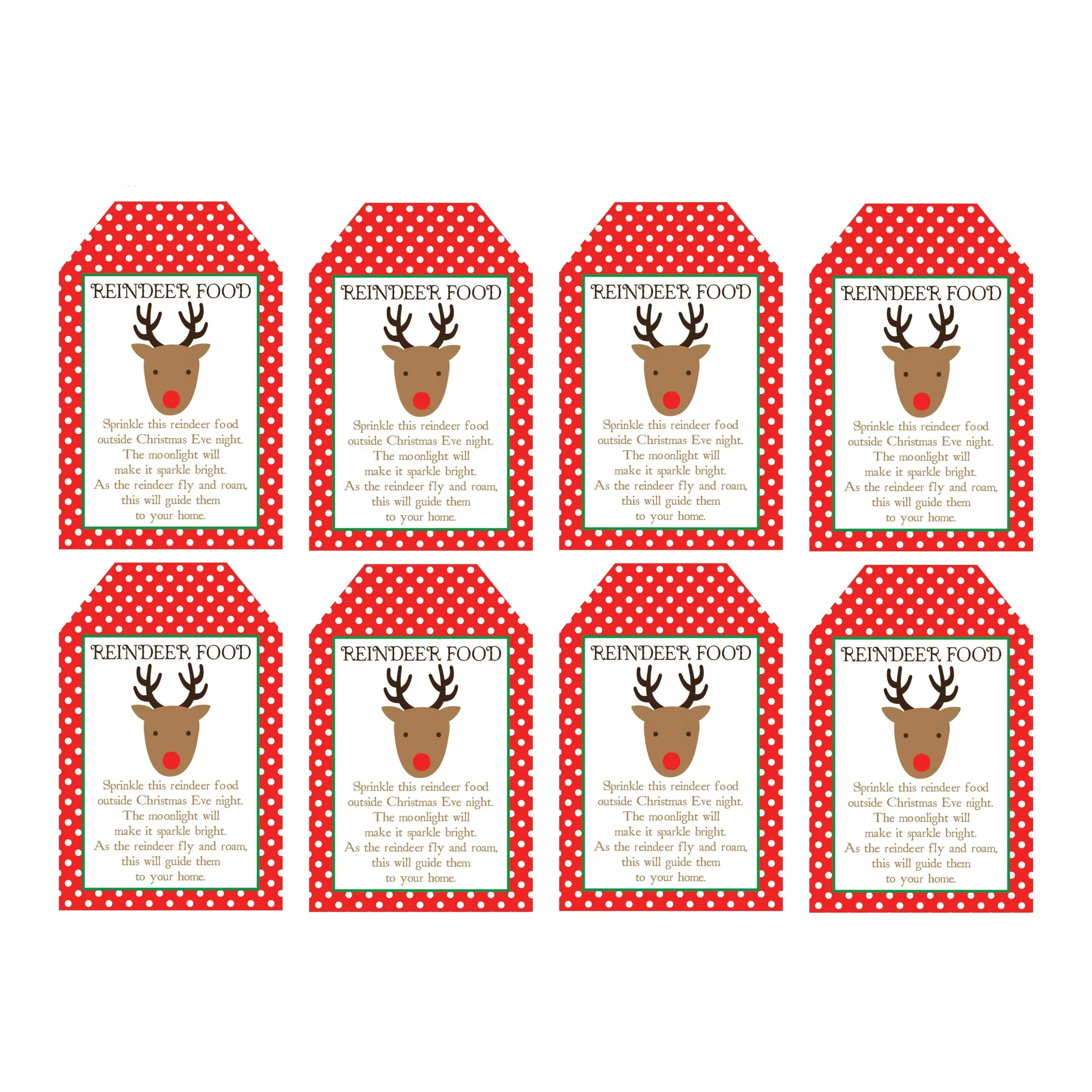 Reindeer Food Free Printable Tags