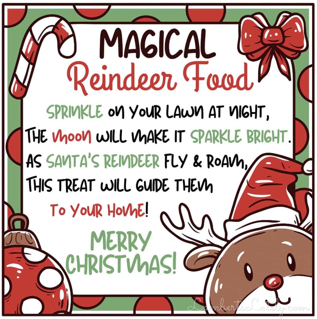 Reindeer Food Printable