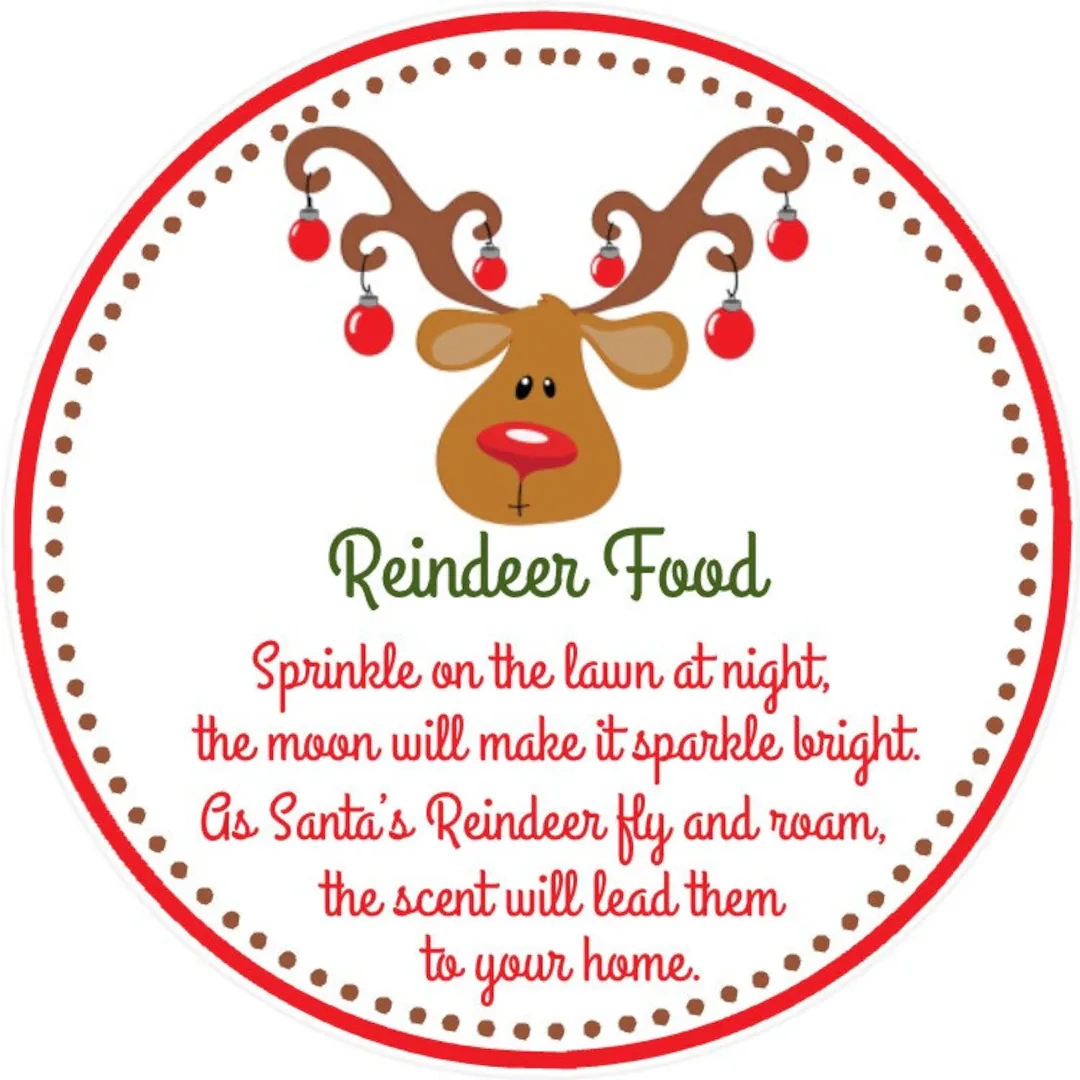 reindeer food labels printable free