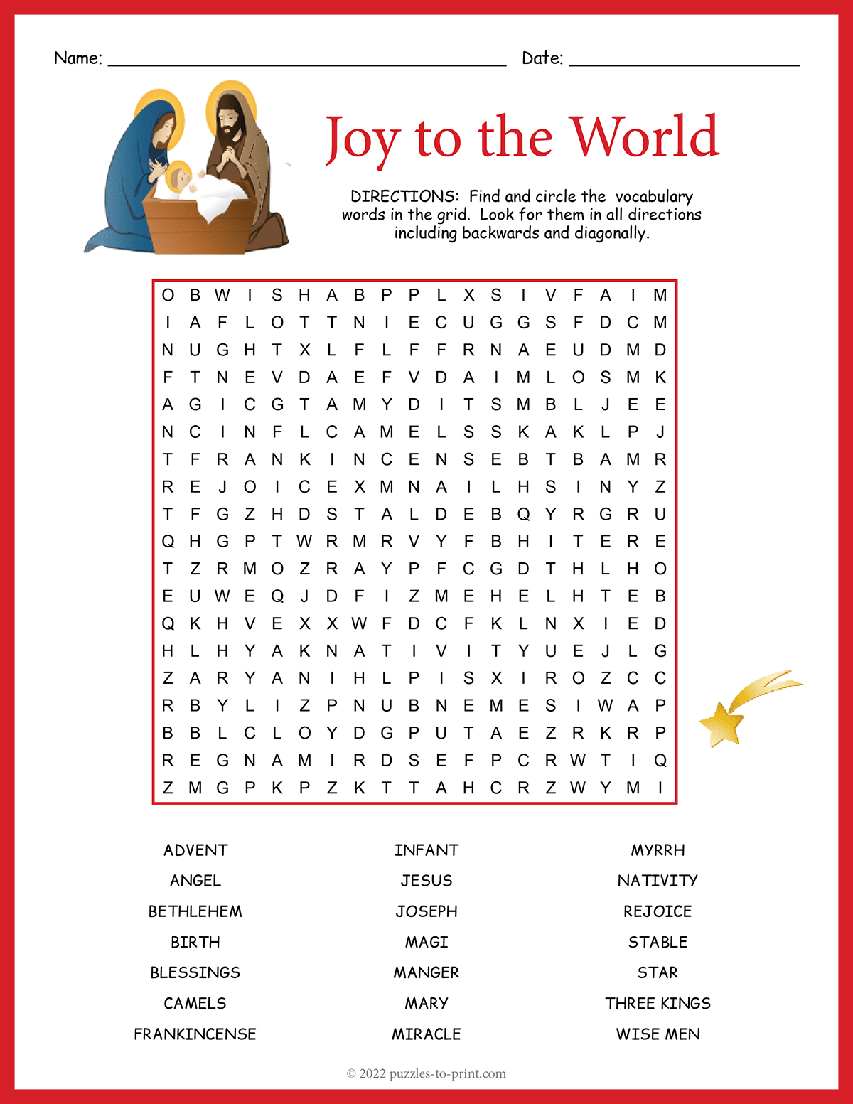 Religious Christmas Word Search shtml Religious Christmas Word Search shtml