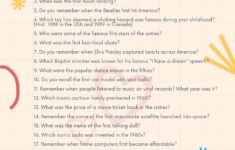 Remember When Trivia For Seniors