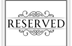 Reserved Table Signs