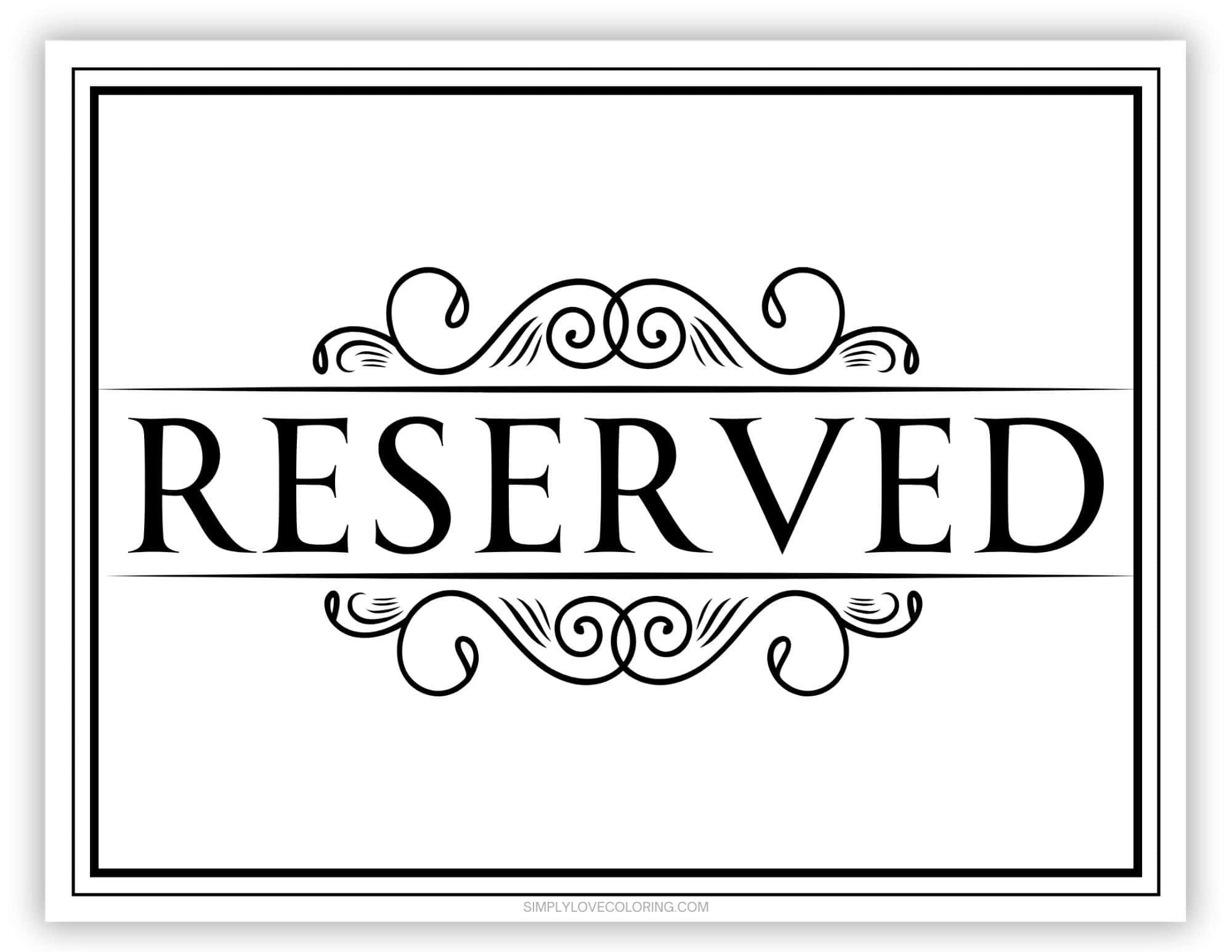 Reserved Table Signs Reserved Table Signs
