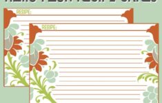 Retro Fleur Recipe Card Template
