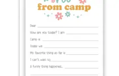 Retro Rainbow Summer Camp Camping Note Cards Stationery Fill In Blank Lined Or Blank Cards 1