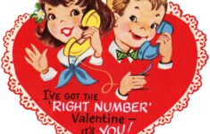 Retro Valentine Image Darling Little Girl