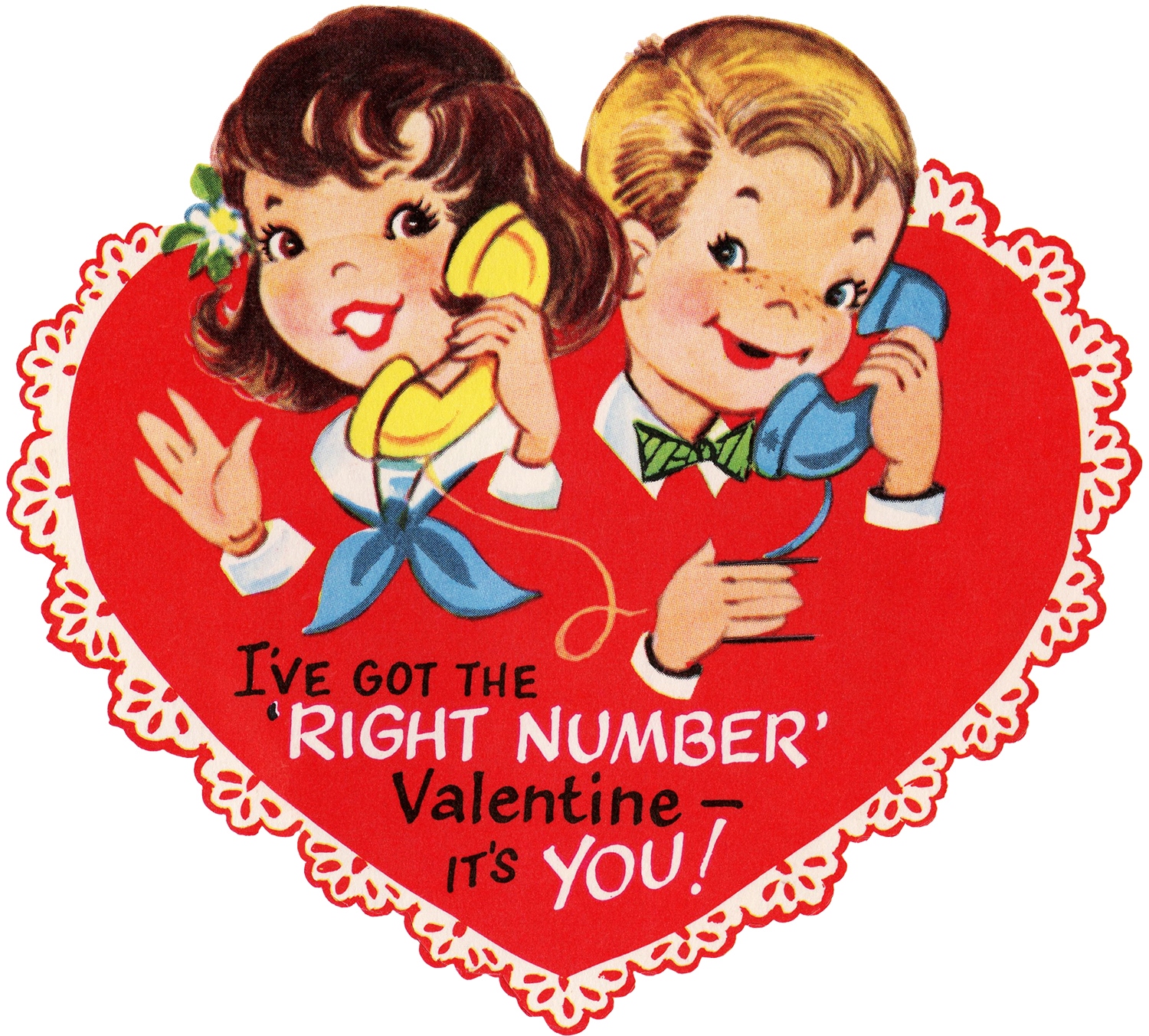 Retro Valentine Image Darling Little Girl