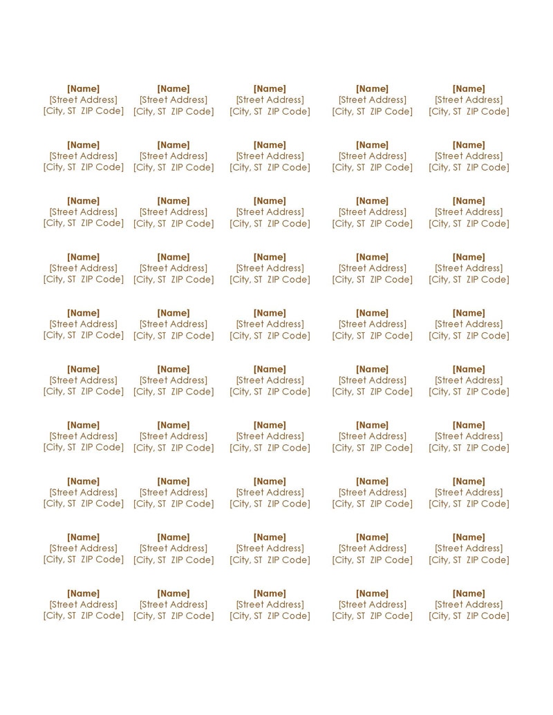 Return Address Label Template Return Address Label Template