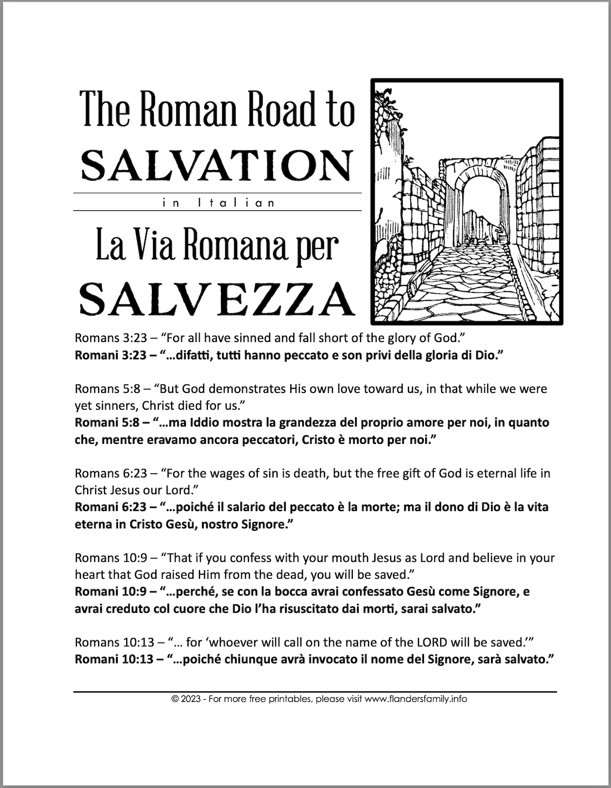Roman Road To Salvation Free Printables
