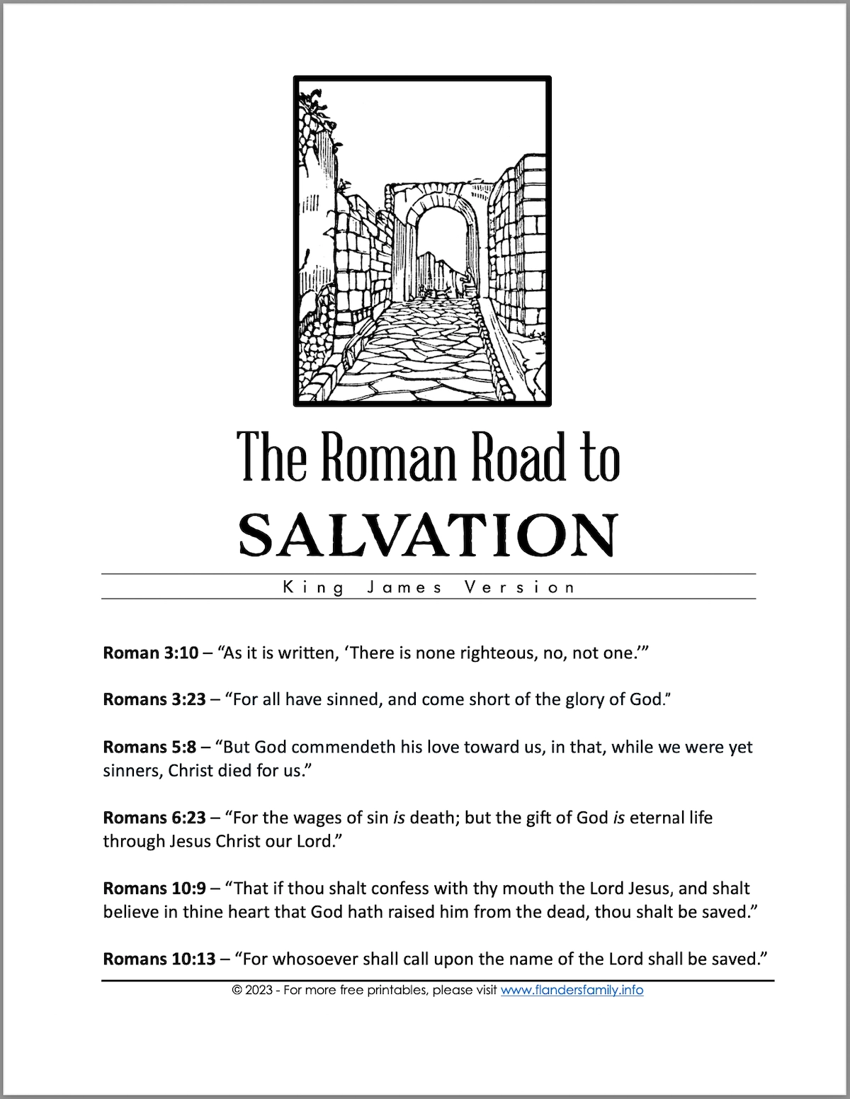 Roman Road To Salvation Free Printables