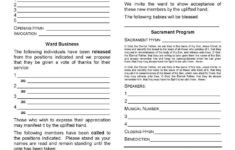 Sacrament Meeting Agendas