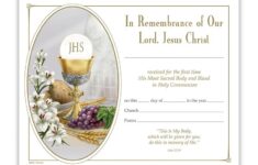 Sacramental Grace First Communion Certificate 100pk J0206