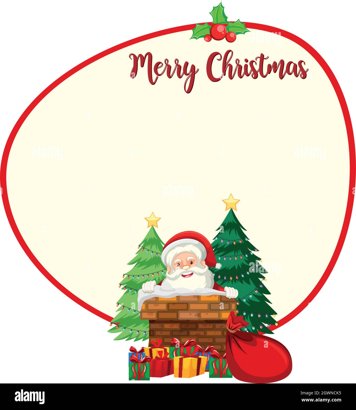 Santa Christmas Card Template Image446096537