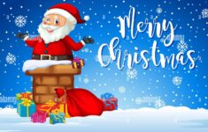 Santa On Christmas Card Template Illustration Image219591963