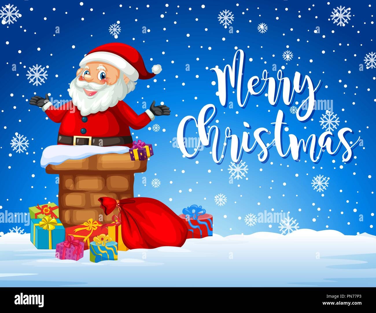 Santa On Christmas Card Template Illustration Image219591963