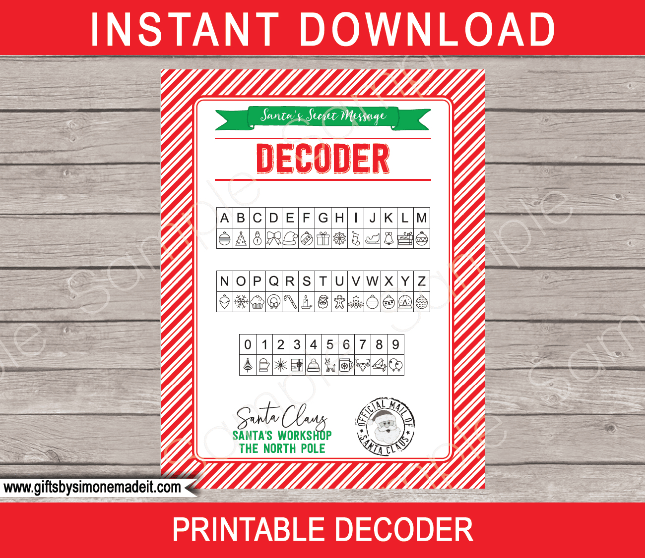 Santa Secret Message Printable Template