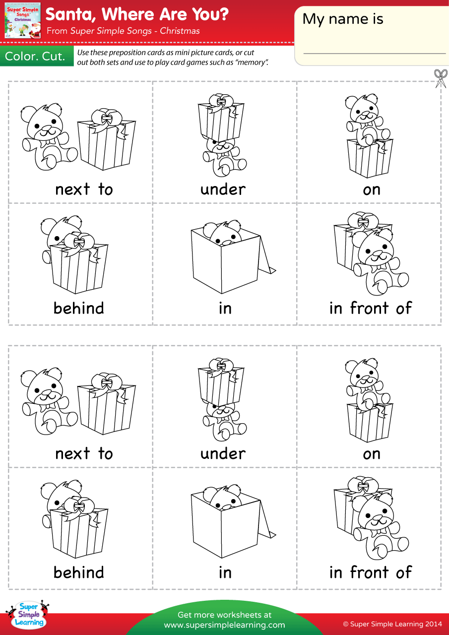 Santa Where Are You Worksheet Prepositions Of Place Santa Where Are You Worksheet Prepositions Of Place