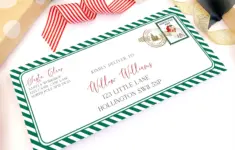 Santas Workshop Green Printable Christmas Envelope Template