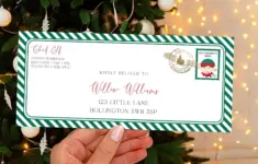 Santas Workshop Green Printable Elf Christmas Envelope Template