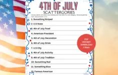 Scattergories 4th Of July Game
