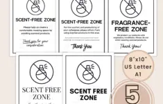 Scent Free Zone Sign Printable Fragrance