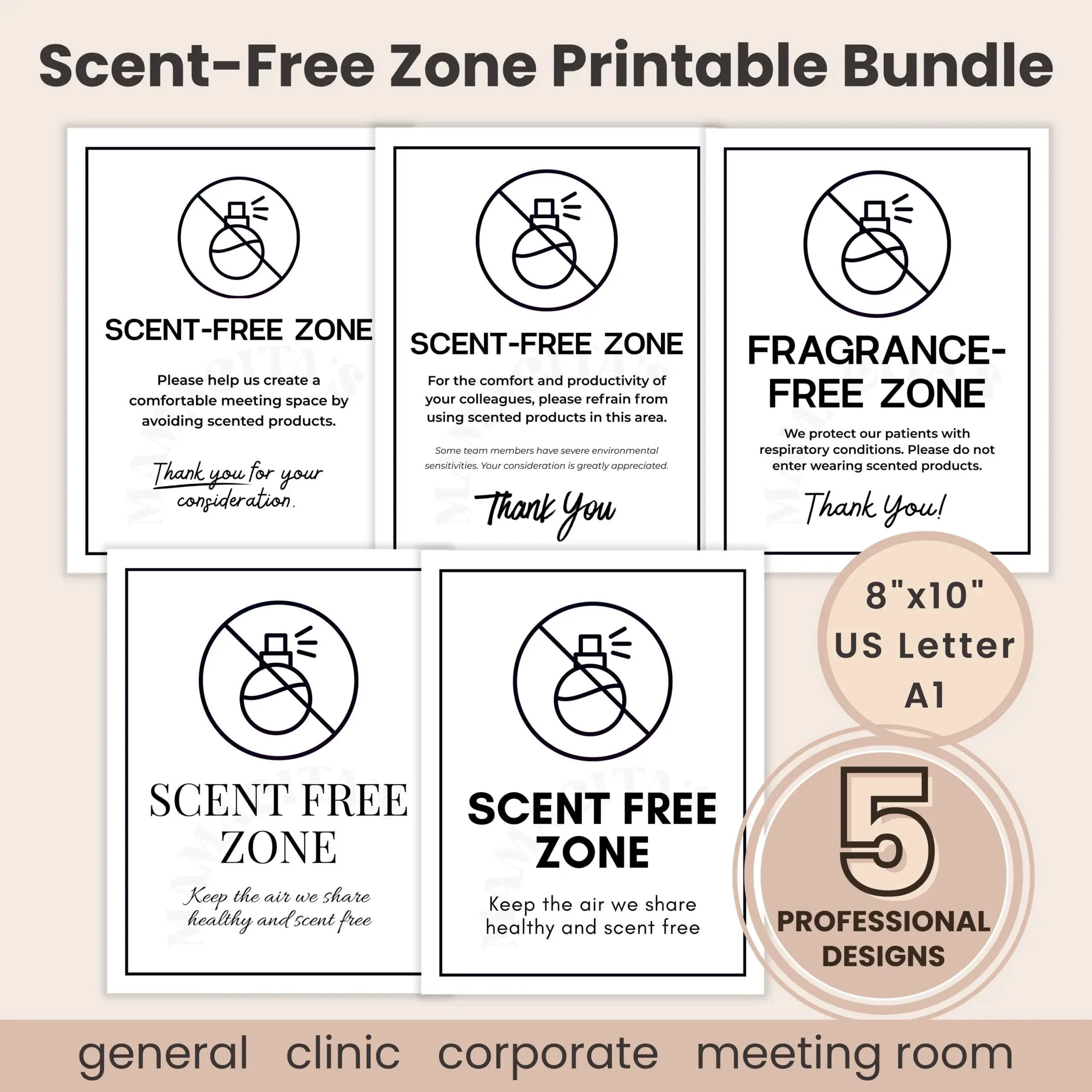 Scent Free Zone Sign Printable Fragrance Scent Free Zone Sign Printable Fragrance
